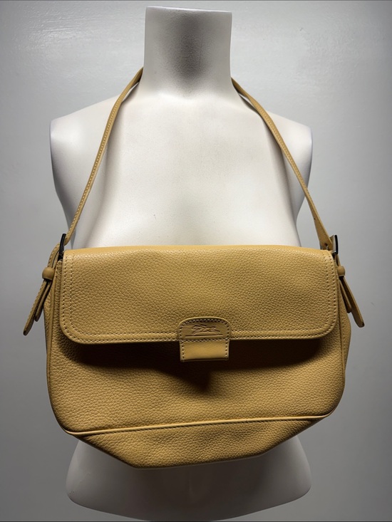 Longchamp Handbags - Longchamp Purse Pebbled Leather Bag Shoulder Adjustable Strap Fold Over Snap Tan